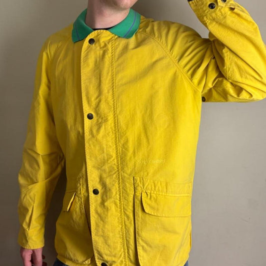 Vintage Sergio Tacchini Yellow Chore Utility Jacket - L