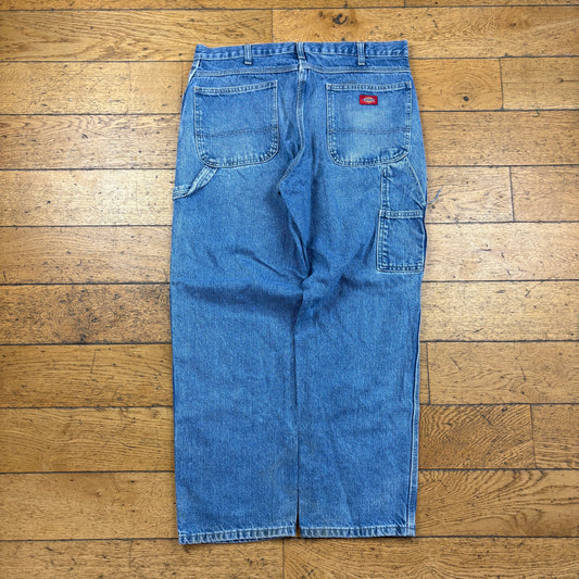 Vintage Dickies Blue Workwear Carpenter Baggy Jeans - 36