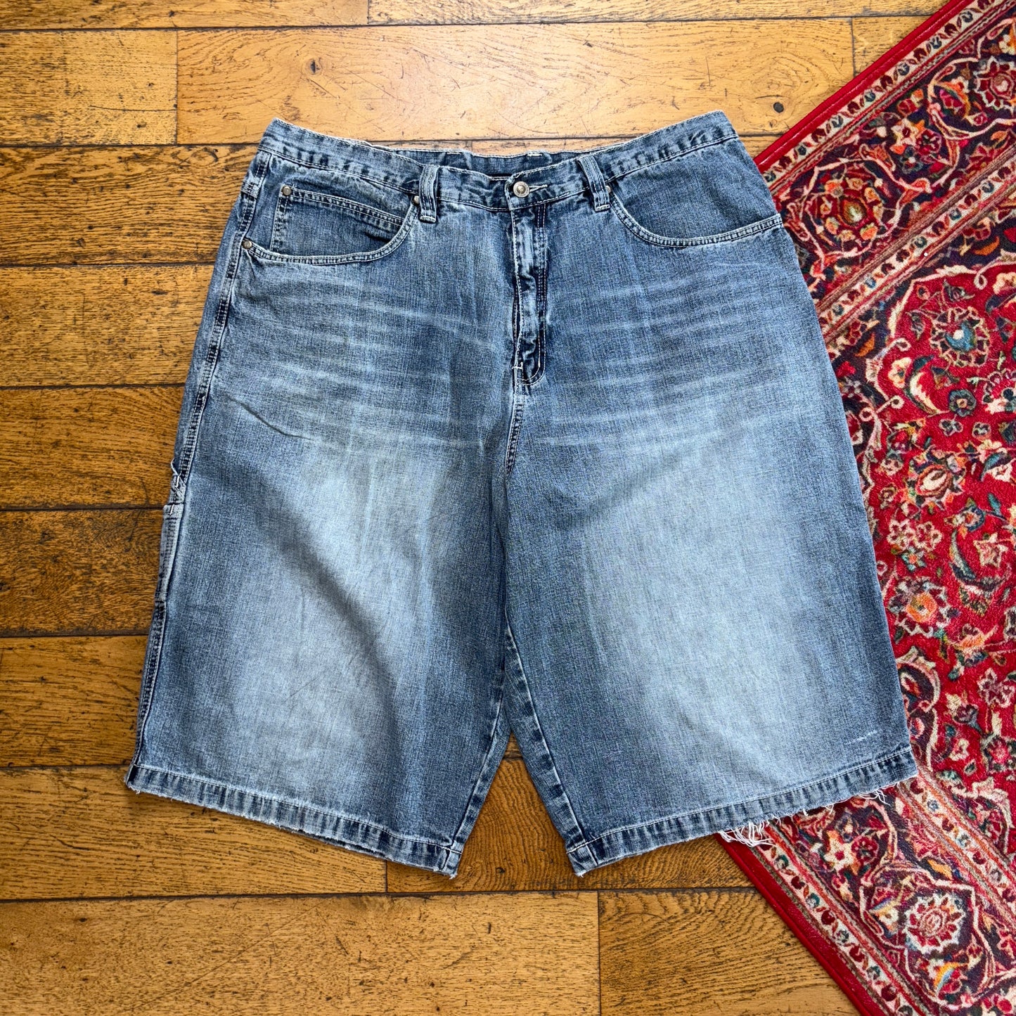 Vintage Rocawear Embroidered Hip Hop Blue Baggy Shorts Jorts - 38