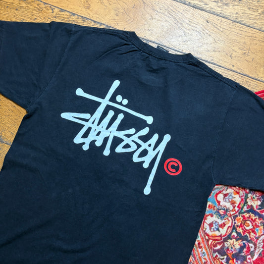 Vintage Stussy Black Graphic T-Shirt - S