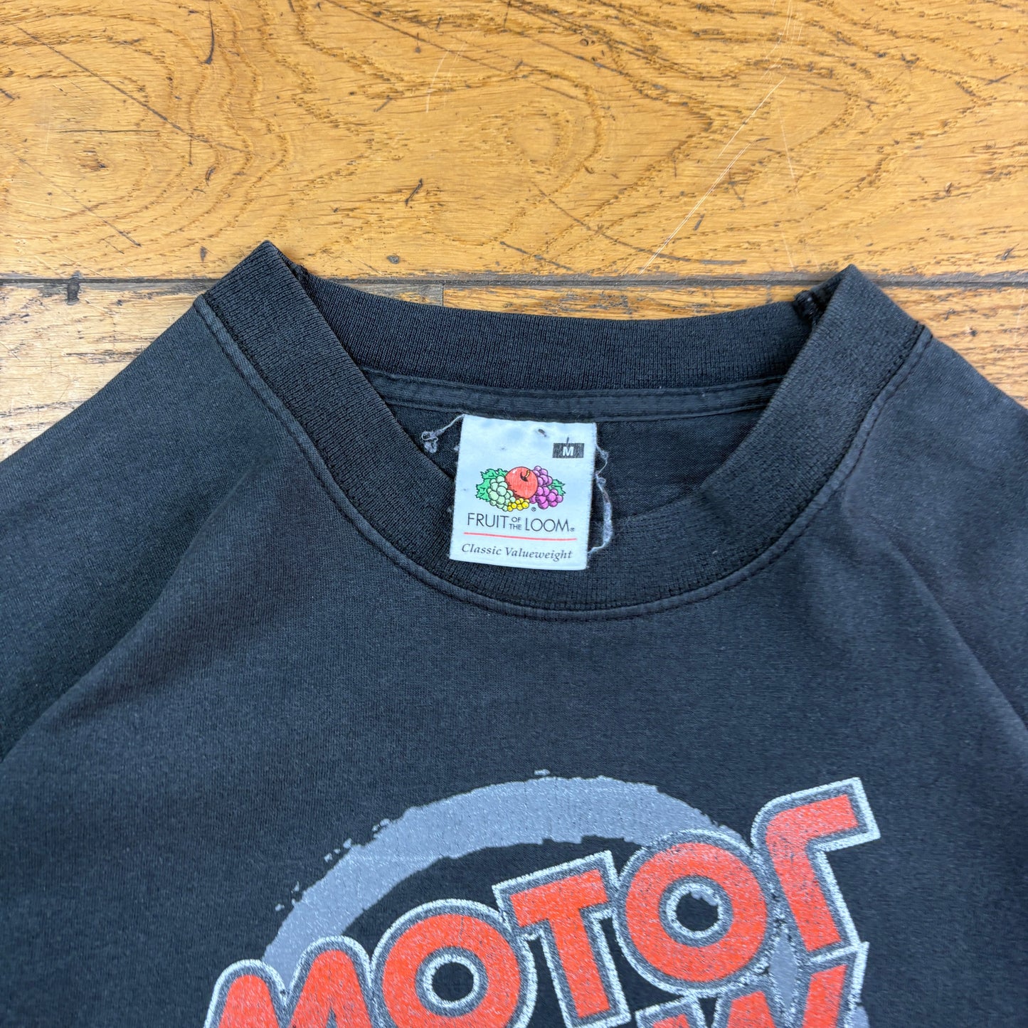 Vintage Faded Black Graphic T-Shirt - M