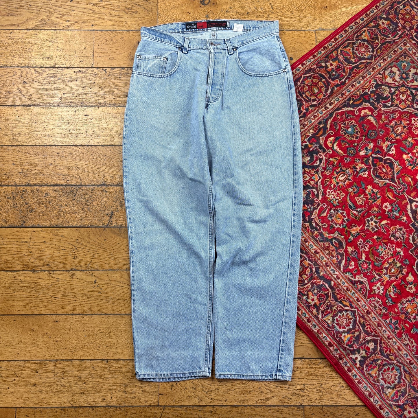 Vintage 1992 Levis Silver Tab Blue Baggy Jeans - 34