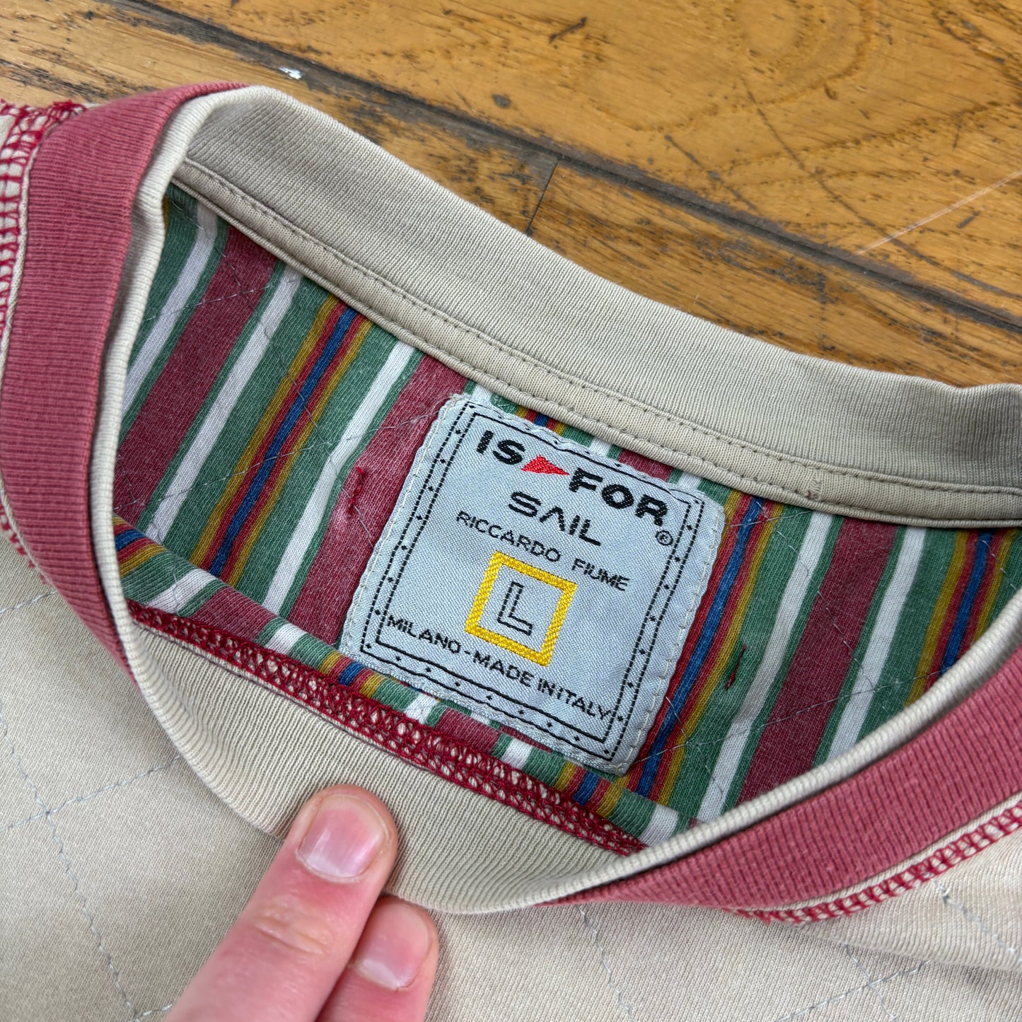 Vintage 90s Surfwear Boxy Cream Graphic T-Shirt - L