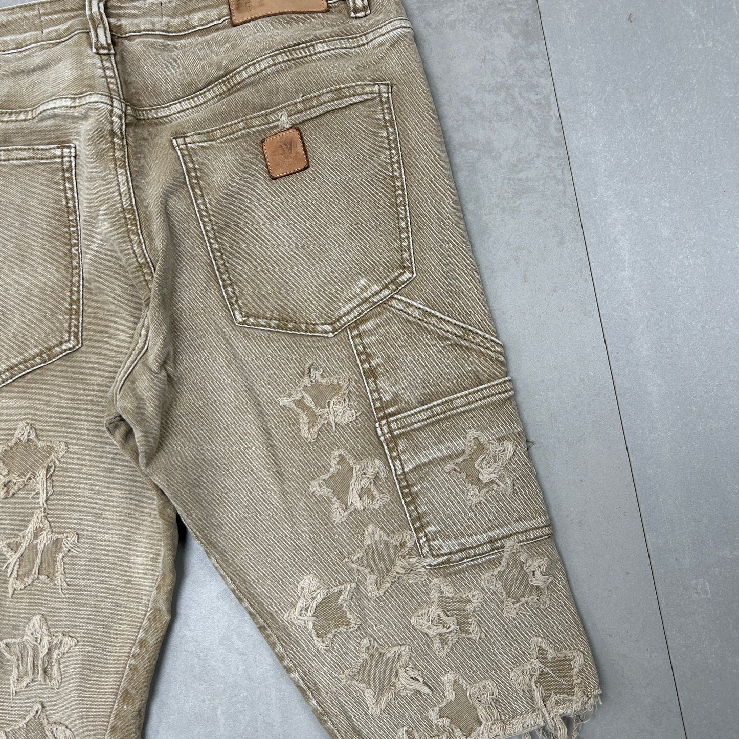 Vintage Embroidered Hip Hop Brown Shorts Jorts - 34