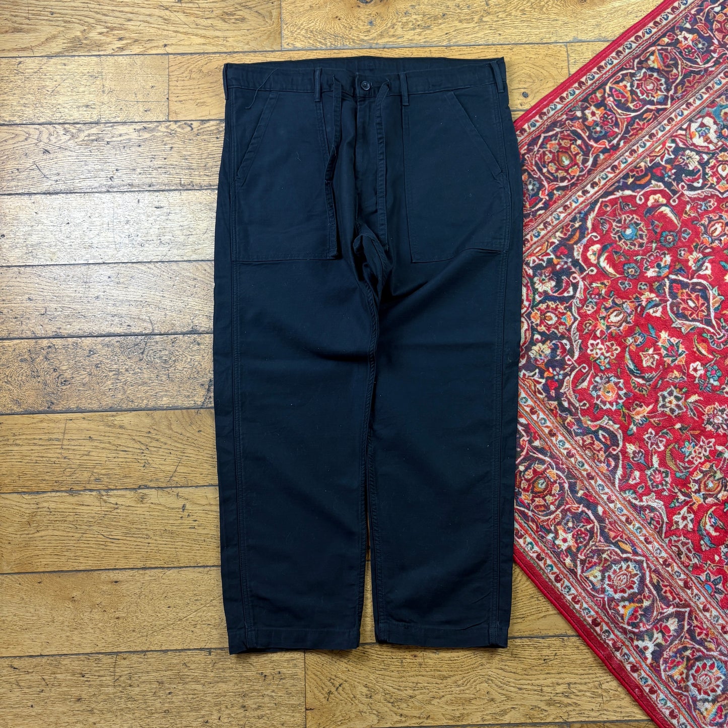 Vintage Levis Black Fatigue Pants Trousers - 38