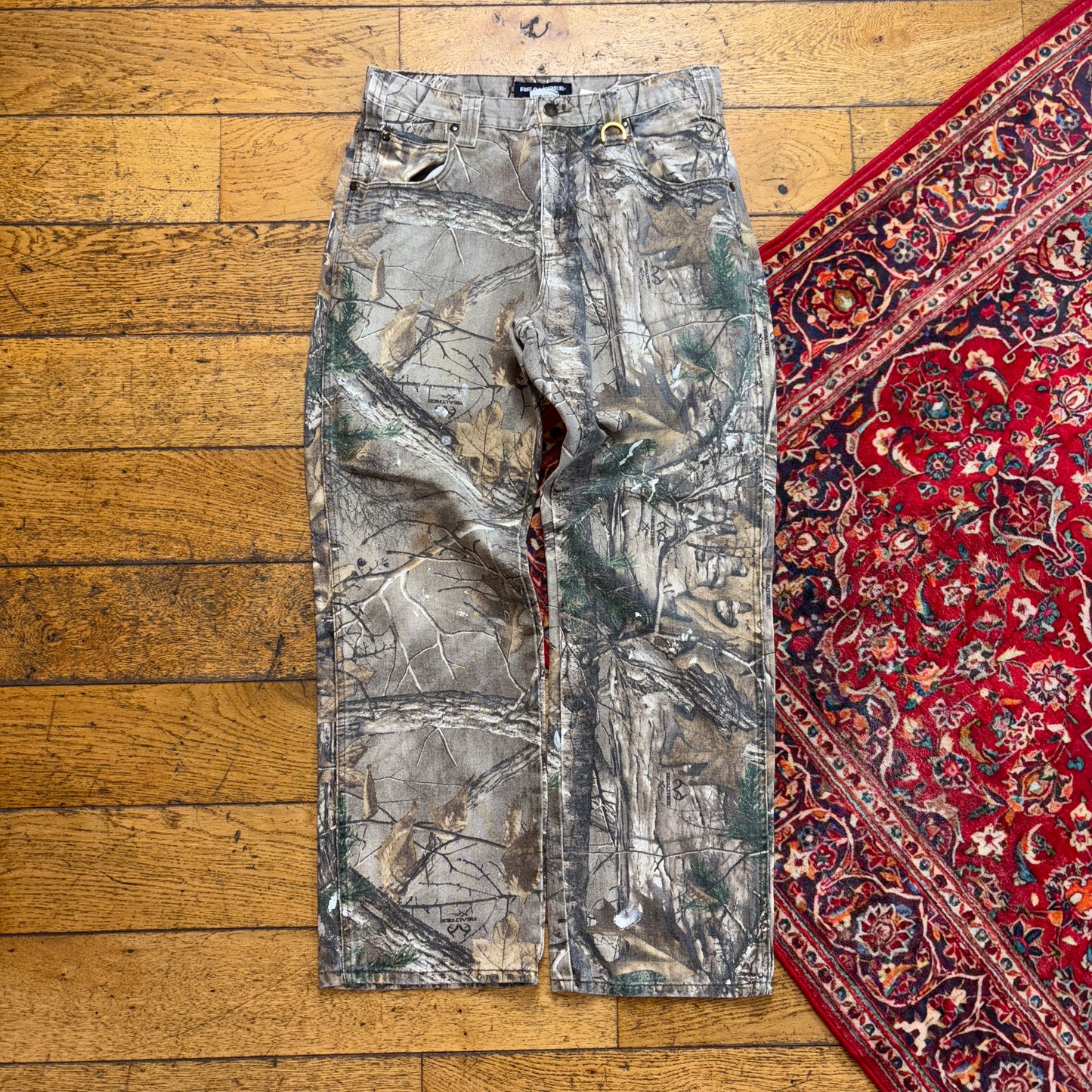 Vintage Real Tree Camo Green Hunting Workwear Trousers - 30S