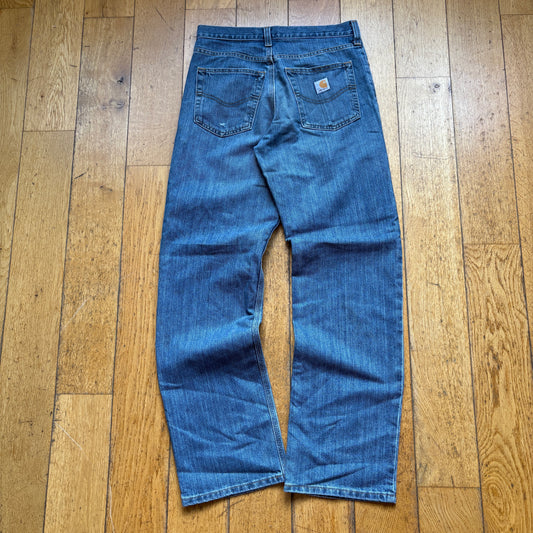 Vintage Carhartt Workwear Carpenter Baggy Blue Jeans - 29