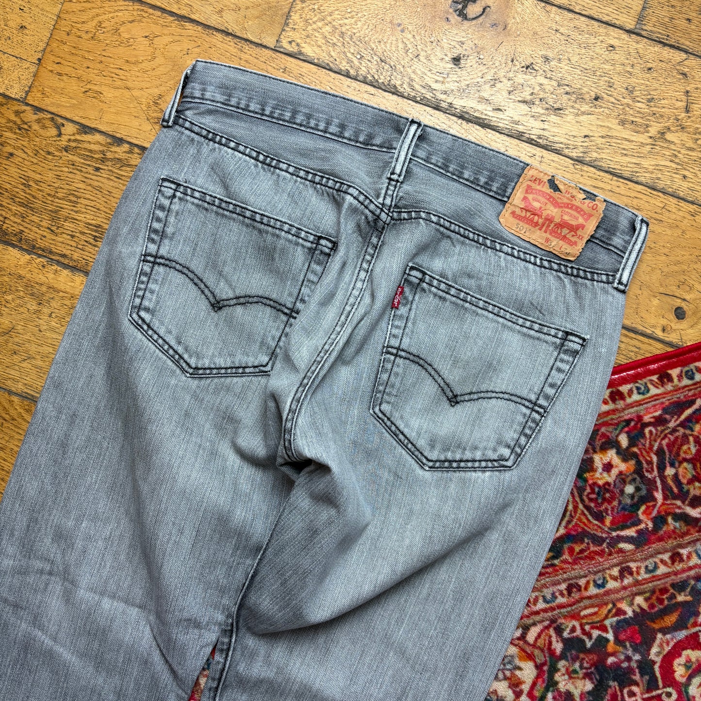 Vintage Levis 501 Straight Grey Denim Jeans - 33S