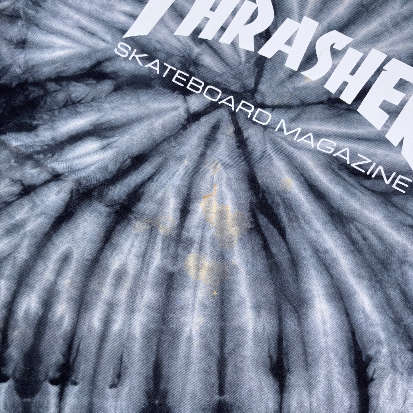 Vintage Thrasher Grey Black Tie Dye Graphic T-Shirt - S