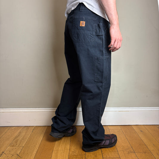 Vintage Carhartt Black Workwear Carpenter Baggy Trousers - 36L
