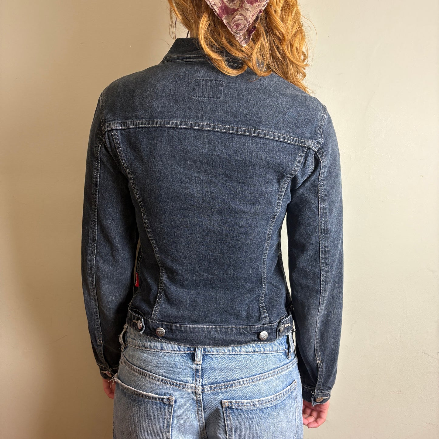 Vintage Blue Indigo Womens Denim Trucker Jacket - M