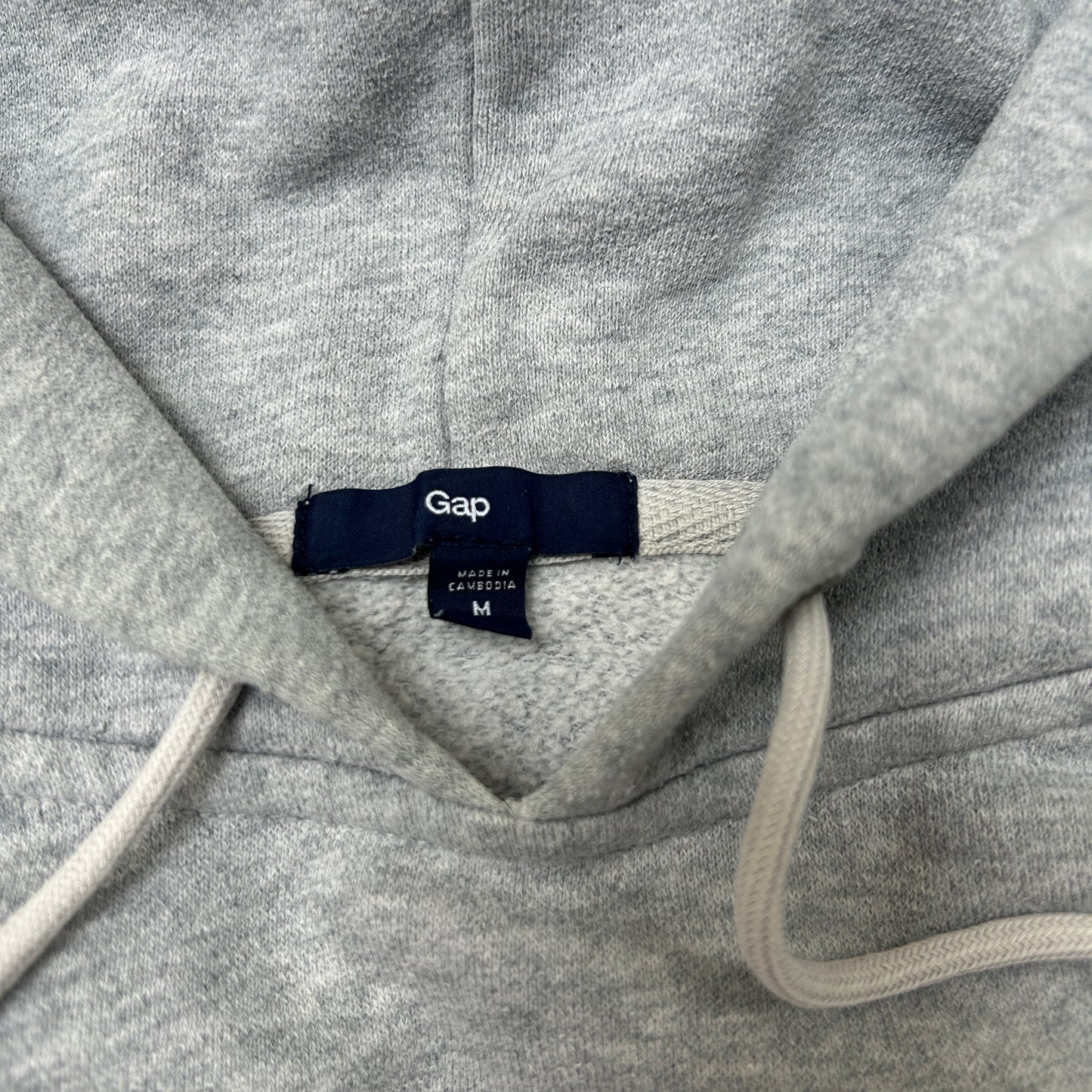 Vintage Gap Spellout Grey Embroidered Hoodie Sweatshirt - S