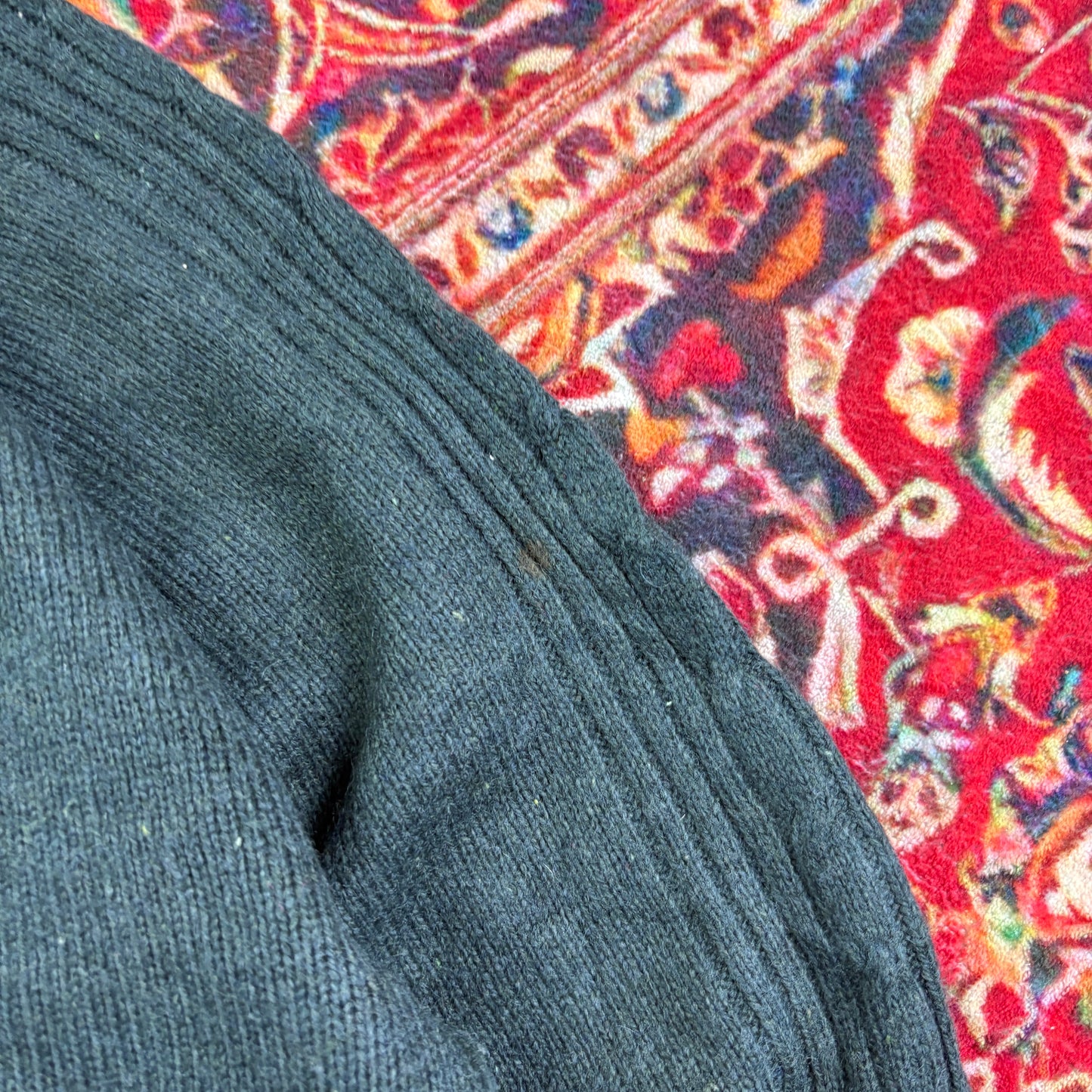 Vintage Ralph Lauren Green Wool Quarter Zip Chunky Knit Jumper - L