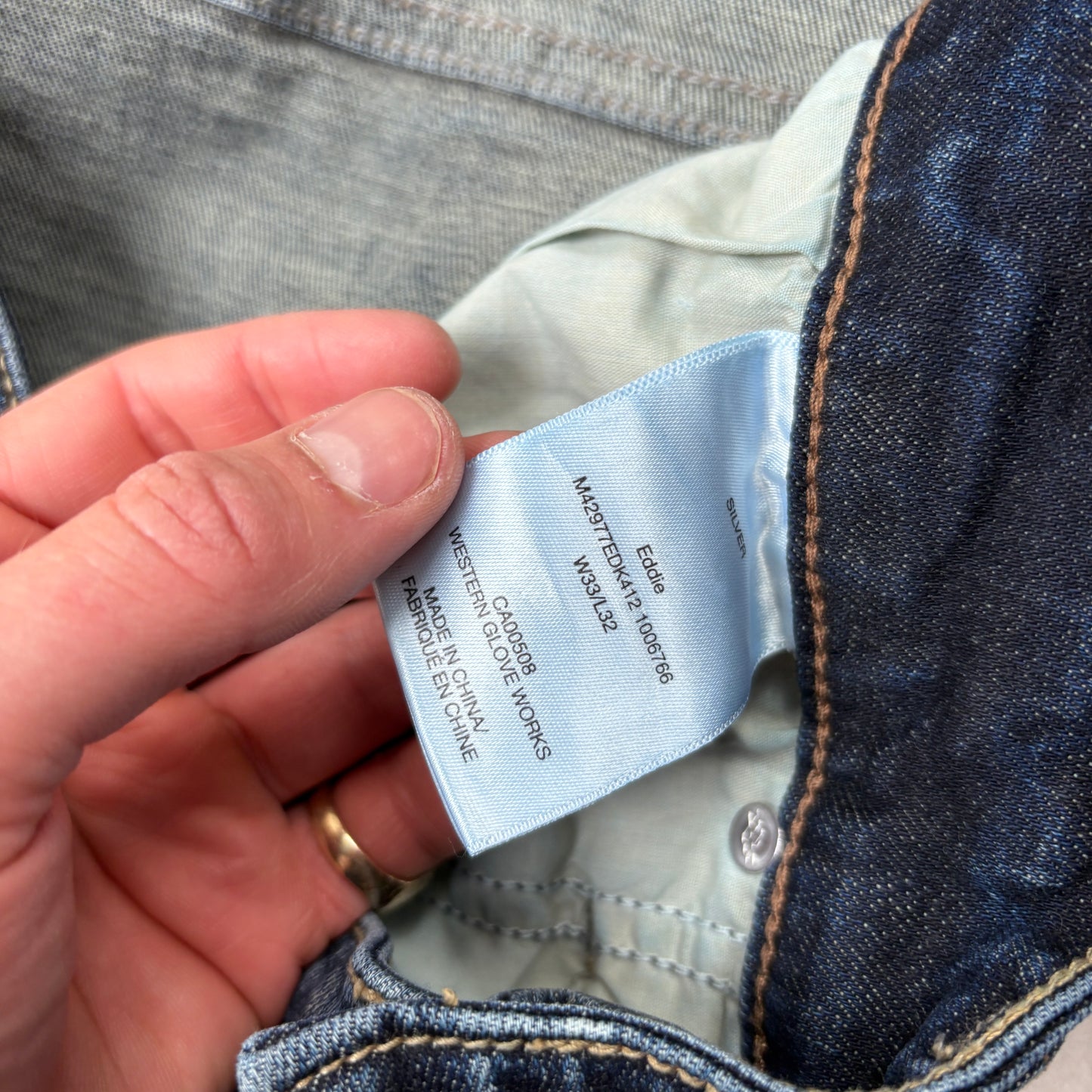 Vintage Embroidered Hip Hop Blue Jeans - 33