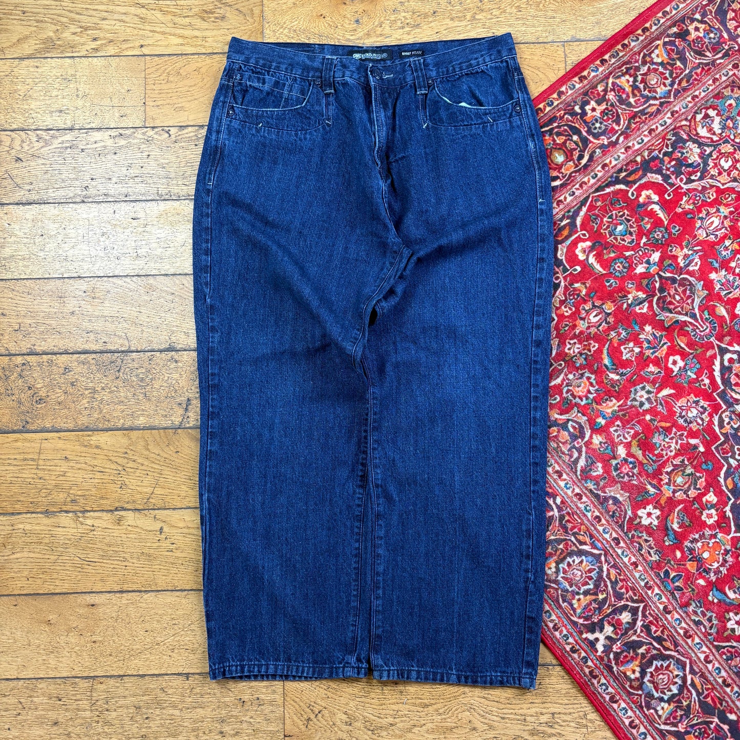 Vintage Ecko UNLTD Blue Embroidered Y2K Hip Hop Baggy Jeans - 38