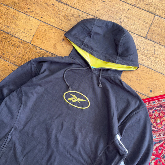 Vintage Reebok Brown Embroidered Hoodie Sweatshirt - XL