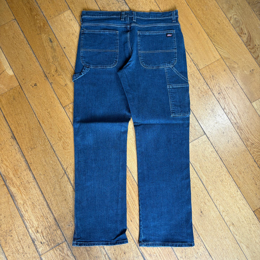 Vintage Dickies Workwear Carpenter Baggy Blue Jeans - 36