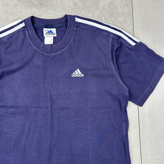Vintage 90s Adidas Embroidered Navy T-Shirt - M