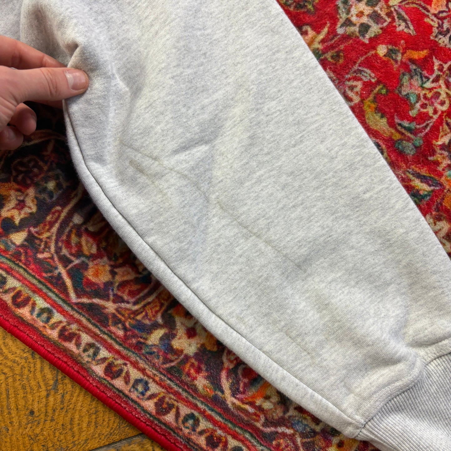 Vintage Stussy Grey Heavyweight Embroidered Hoodie Sweatshirt - XL