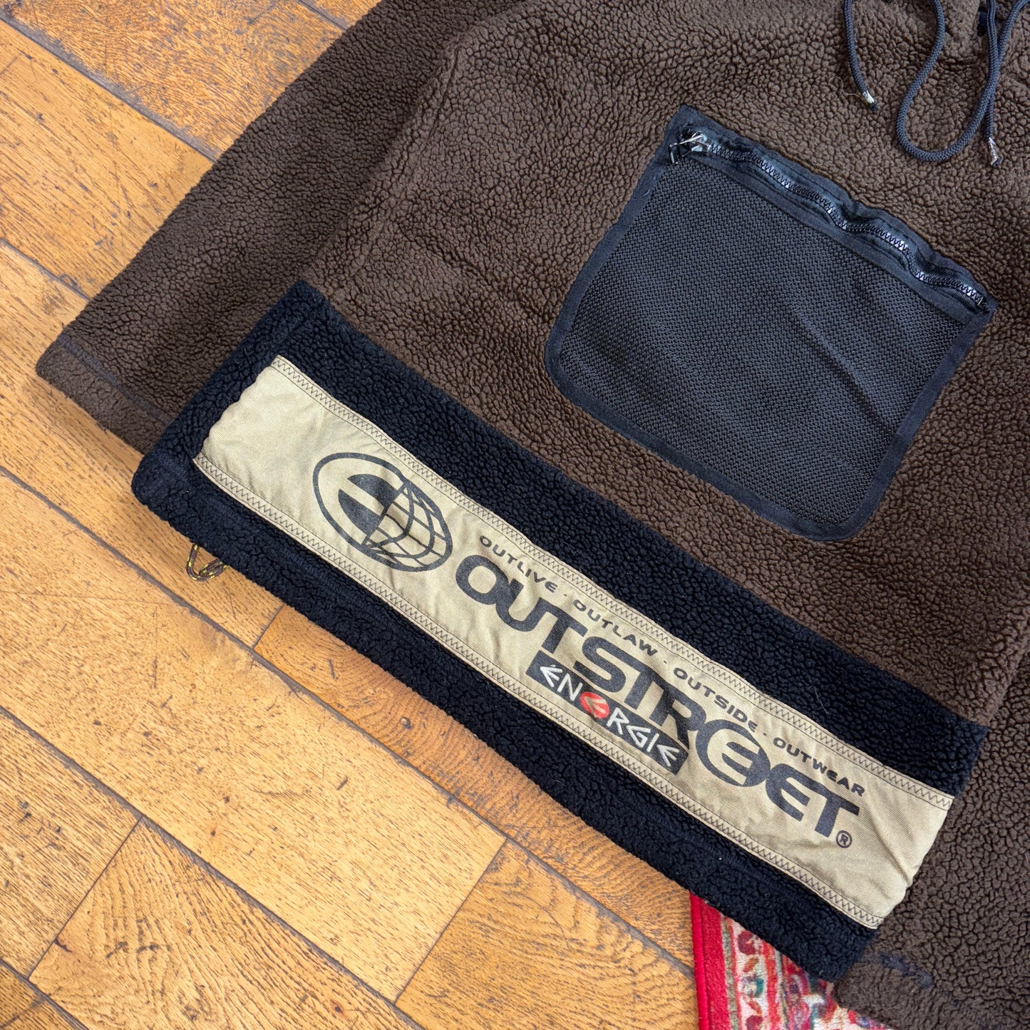 Vintage Energie Skate Brown Fleece Hoodie Sweatshirt - S