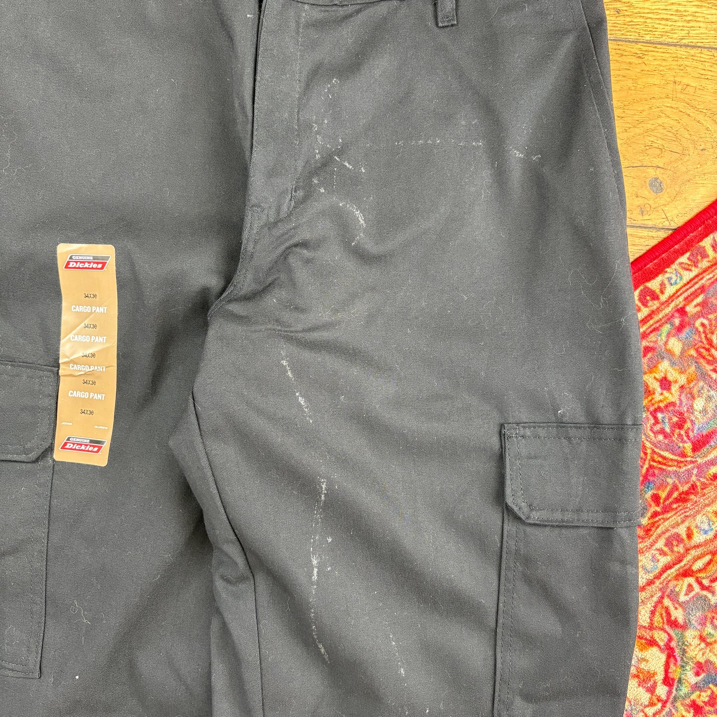 Vintage Dickies 874 Black Cargo Skate Trousers - 34