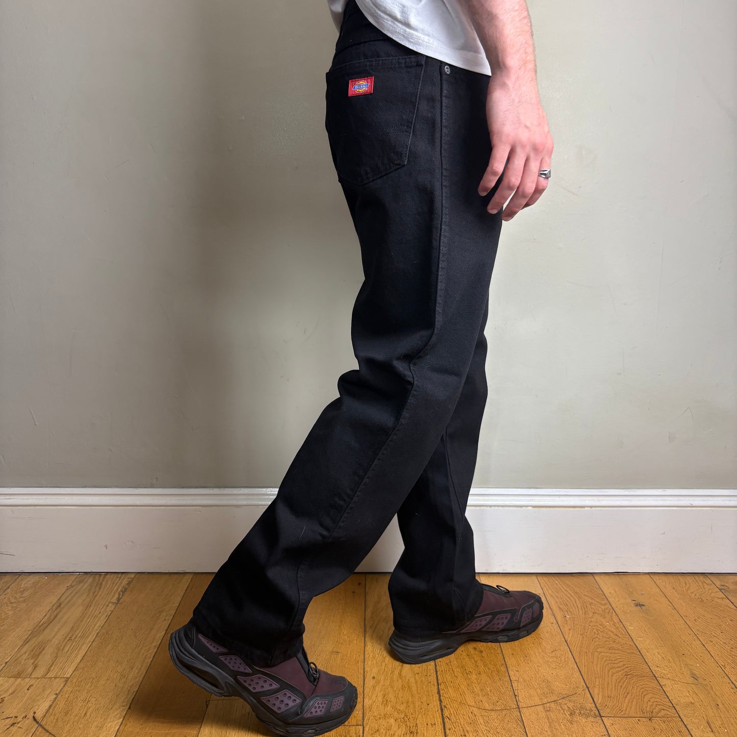 Vintage Dickies Workwear Black Carpenter Baggy Trousers - 36R