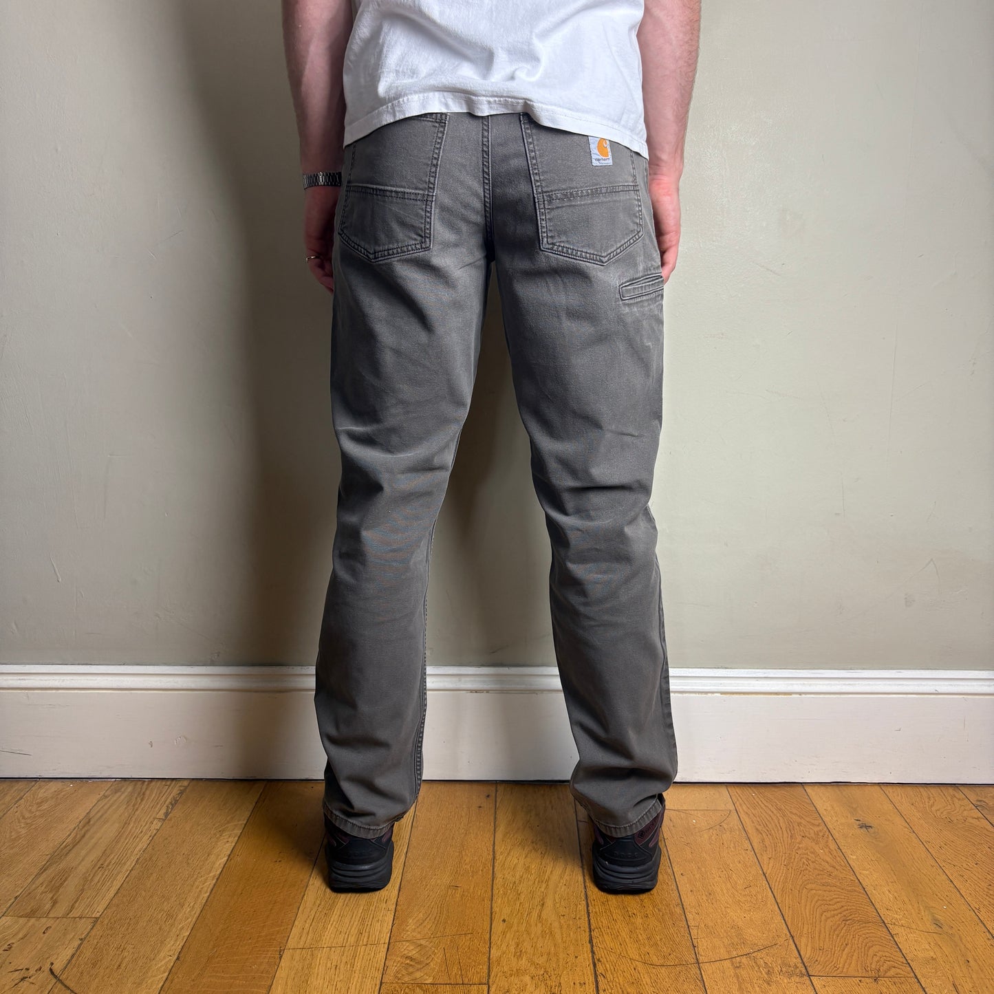 Vintage Carhartt Grey Workwear Carpenter Baggy Trousers - 34R