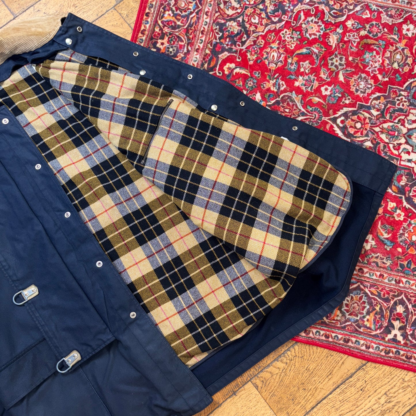 Vintage Fay Navy Fireman Clasp Trench Coat Jacket - 2XL