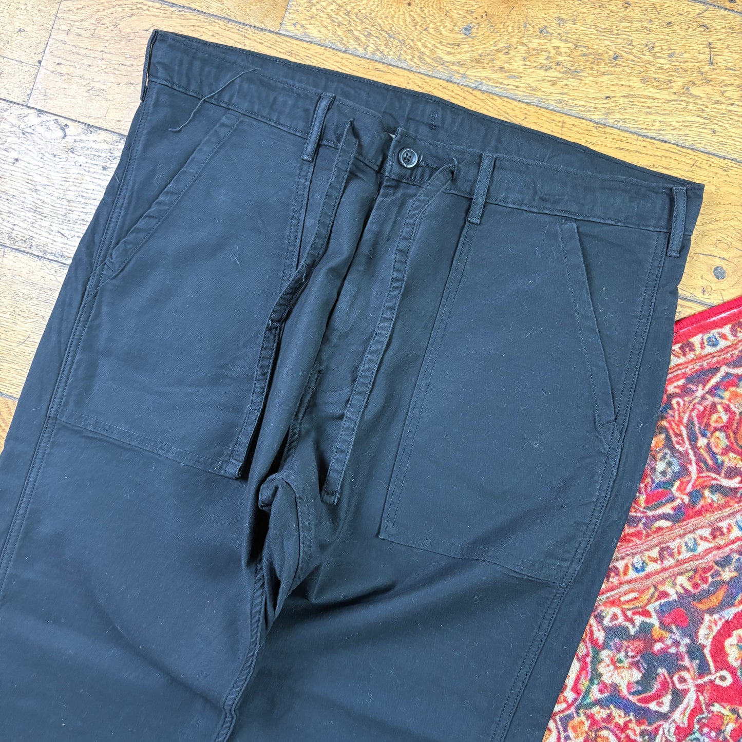 Vintage Levis Black Fatigue Pants Trousers - 38