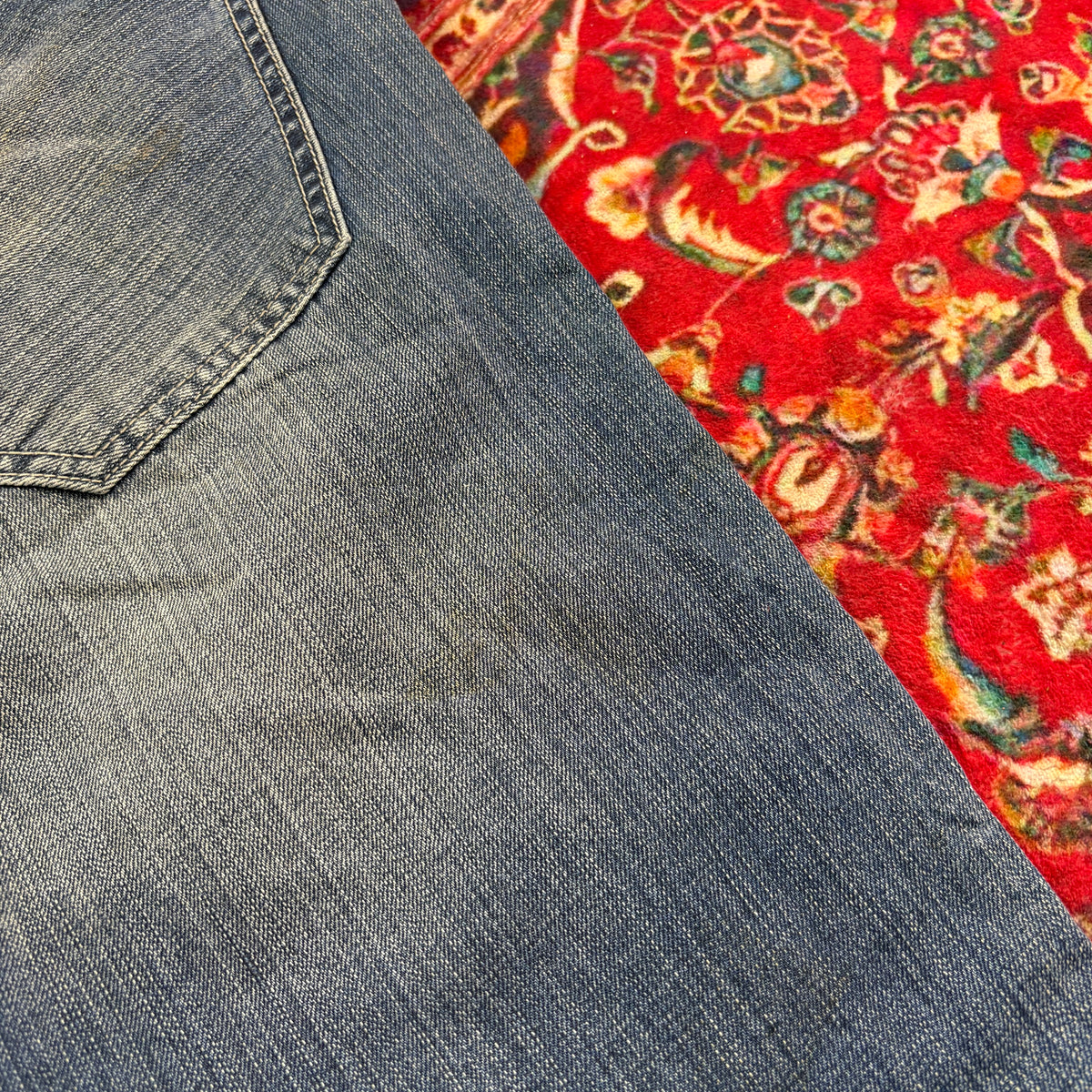 Vintage Blue Embroidered Y2K Hip Hop Baggy Jeans - 38