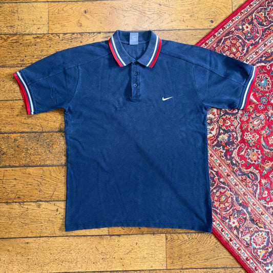 Vintage Nike Navy Y2K Polo Shirt - S