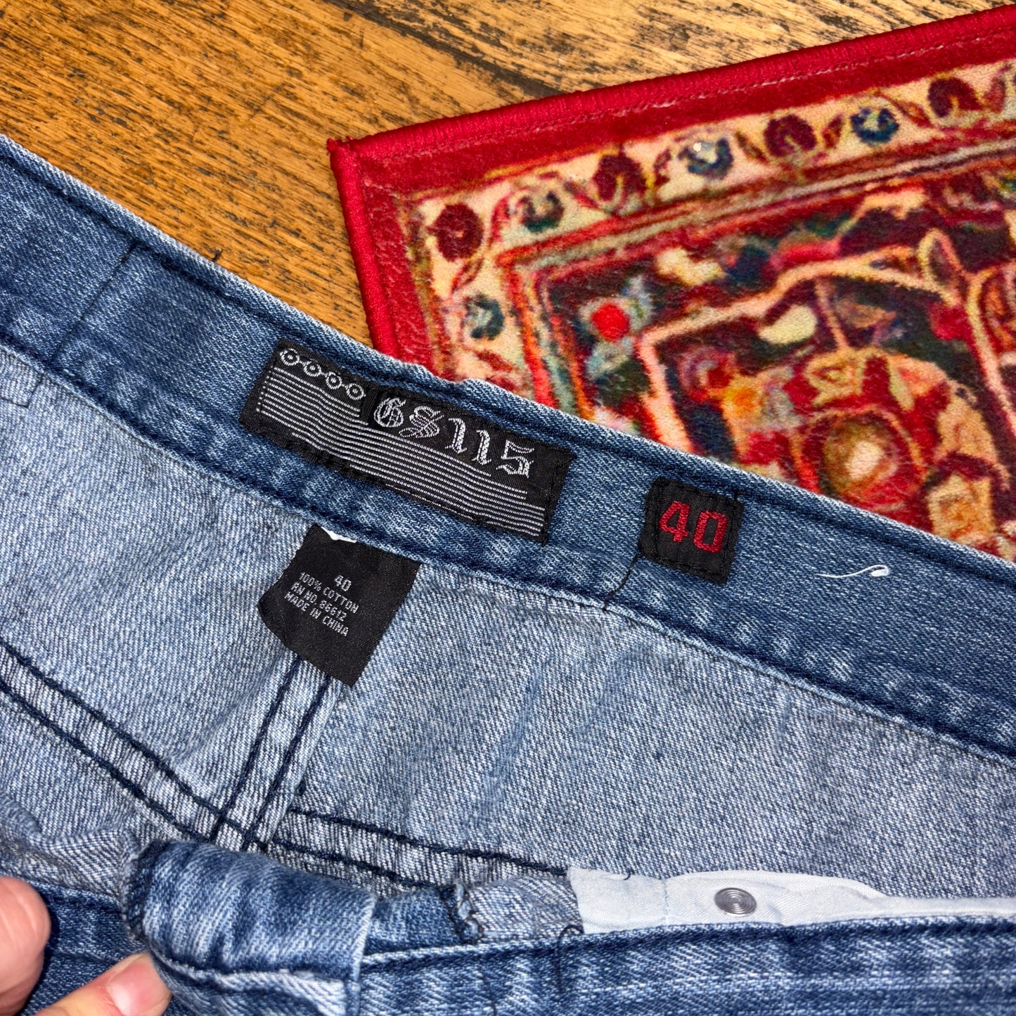 Vintage GS115 Blue Embroidered Y2K Hip Hop Baggy Jeans Shorts Jorts - 40