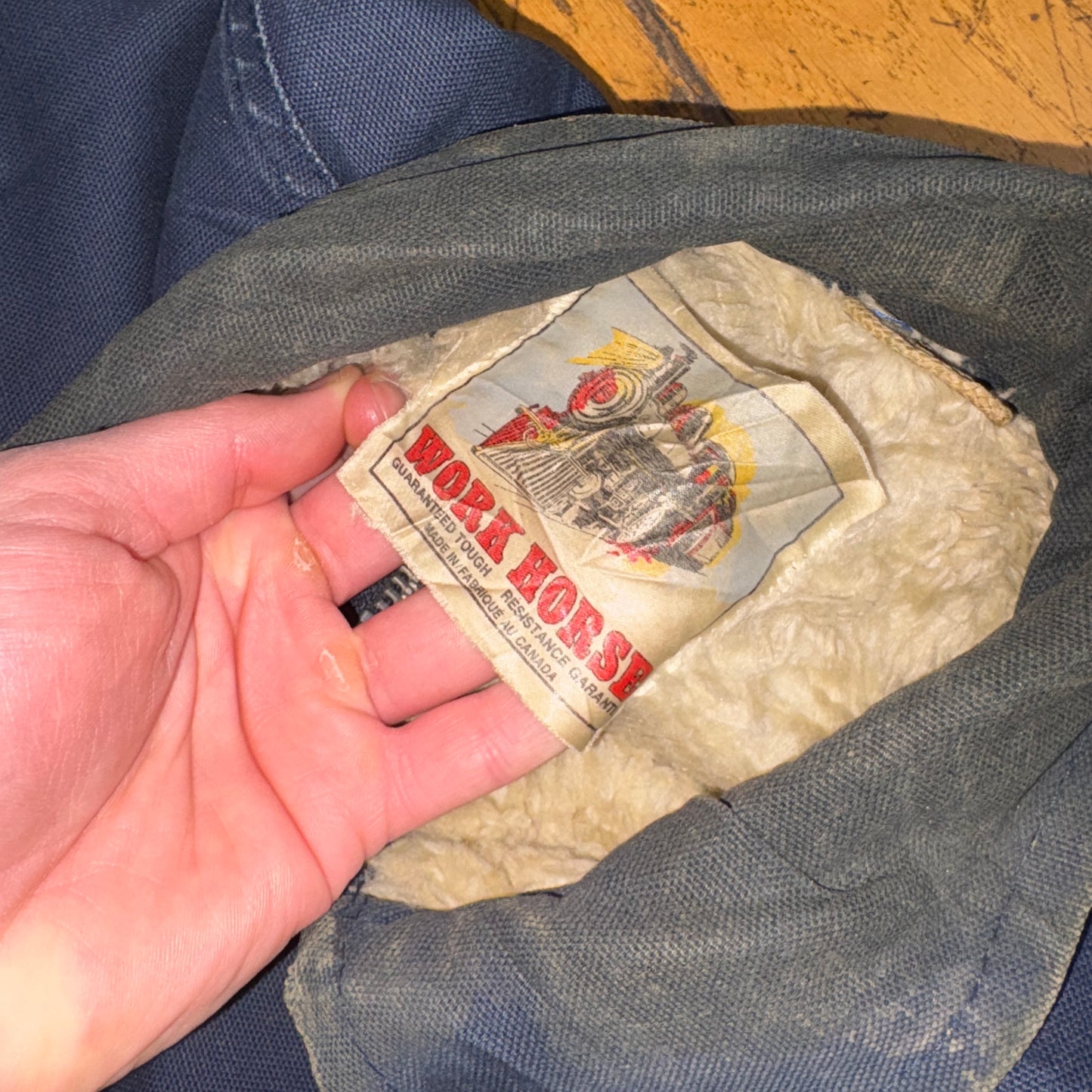 Vintage Navy Carhartt Style Workwear Chore Jacket - M