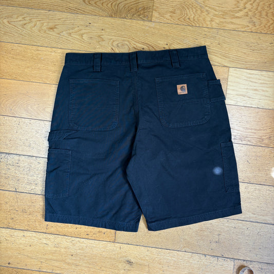 Vintage Carhartt Black Workwear Baggy Carpenter Shorts - 38