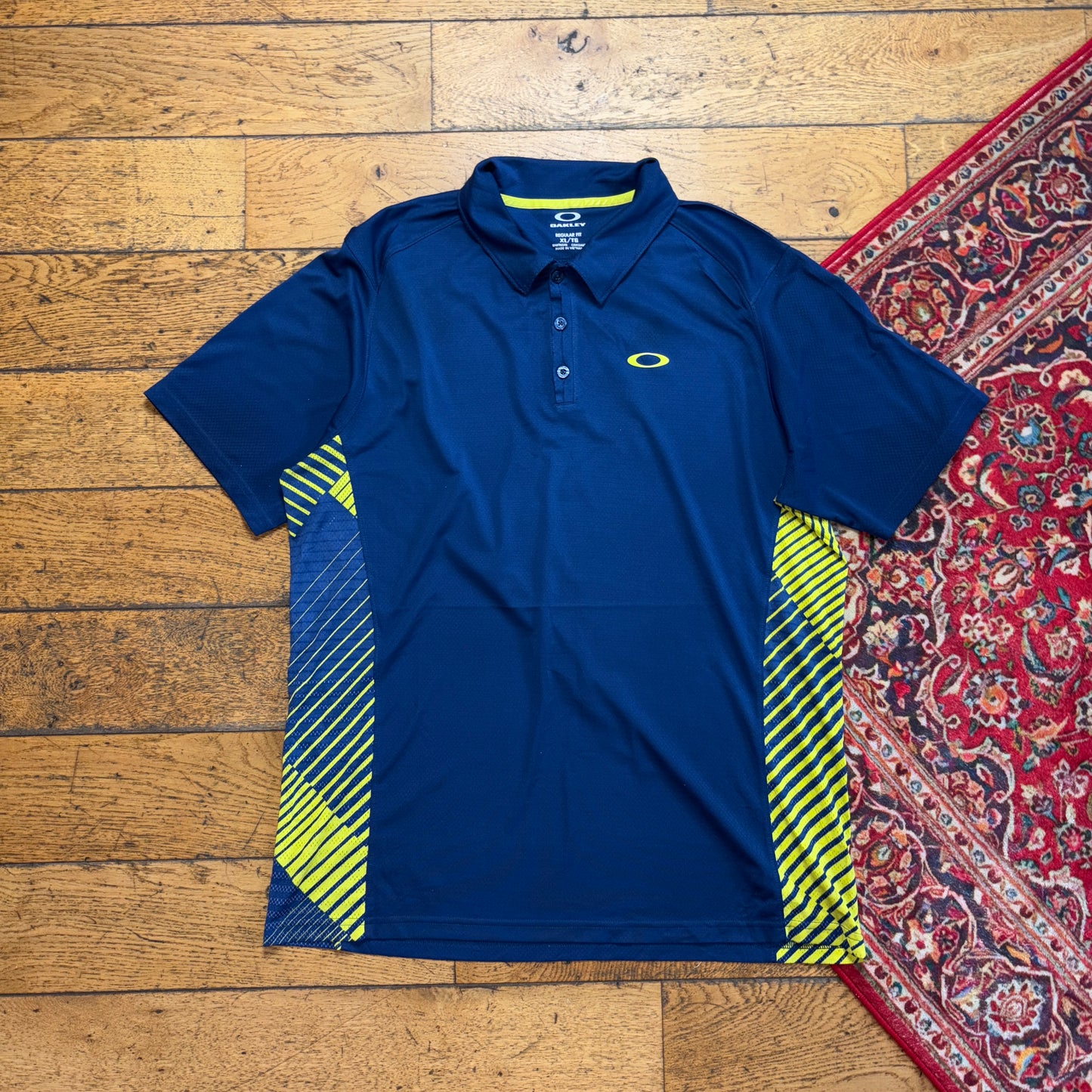 Vintage Oakley Blue Sport Golf Polo Shirt - XL