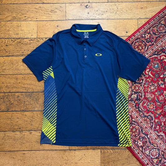 Vintage Oakley Blue Sport Golf Polo Shirt - XL