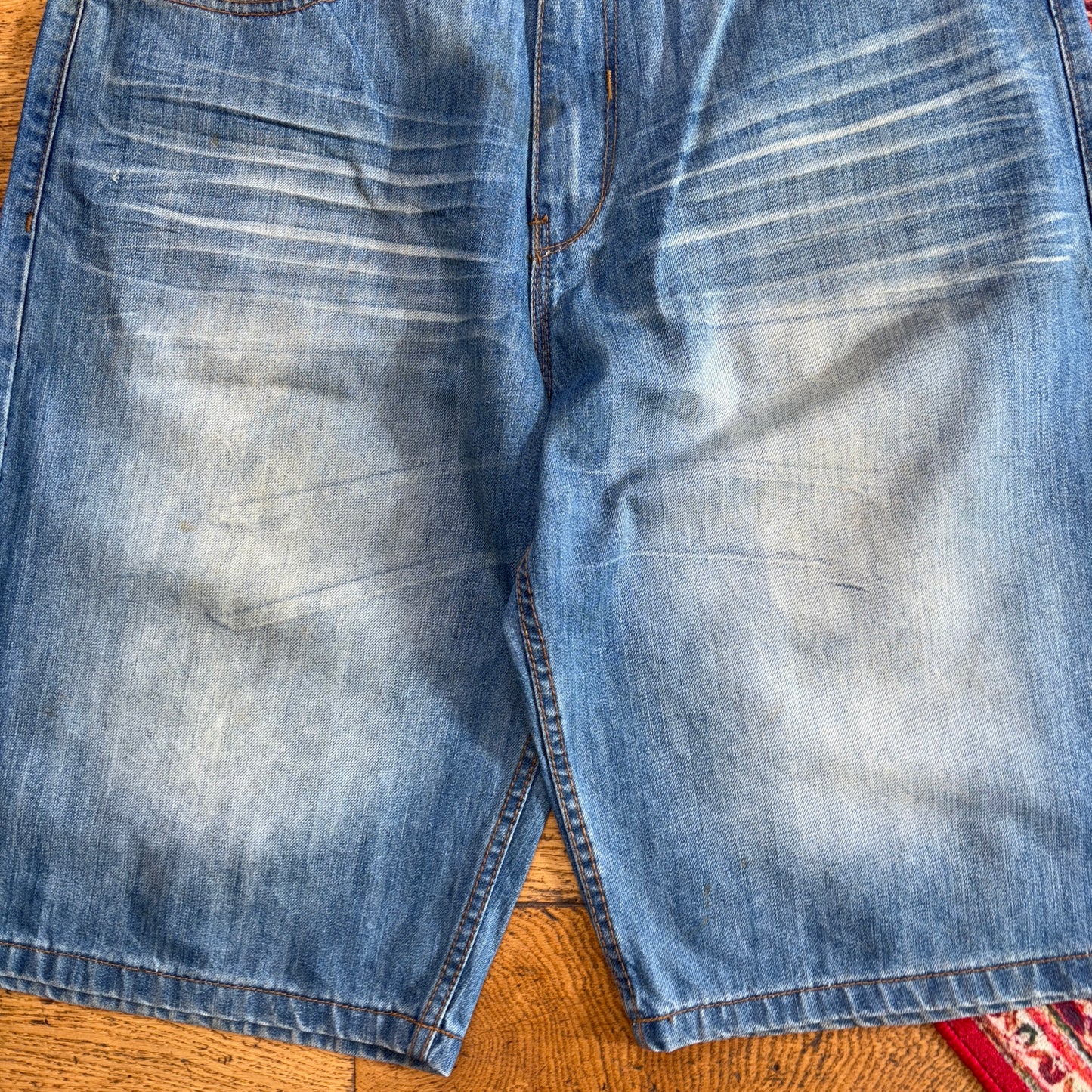 Vintage Rocawear Embroidered Hip Hop Baggy Blue Shorts Jorts - 36