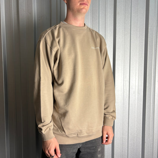 Vintage Reebok Brown Cream Y2K 00s Embroidered Sweatshirt - XL