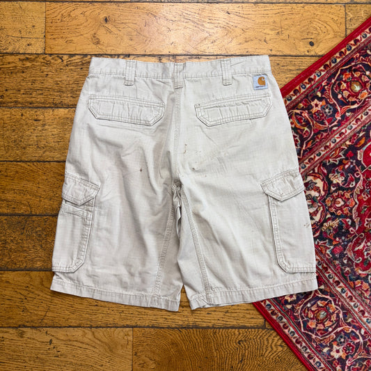 Vintage Carhartt Cream Workwear Baggy Carpenter Shorts - 33