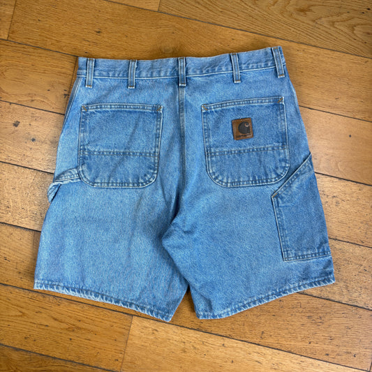 Vintage Carhartt Blue Workwear Baggy Carpenter Jorts Shorts - 34