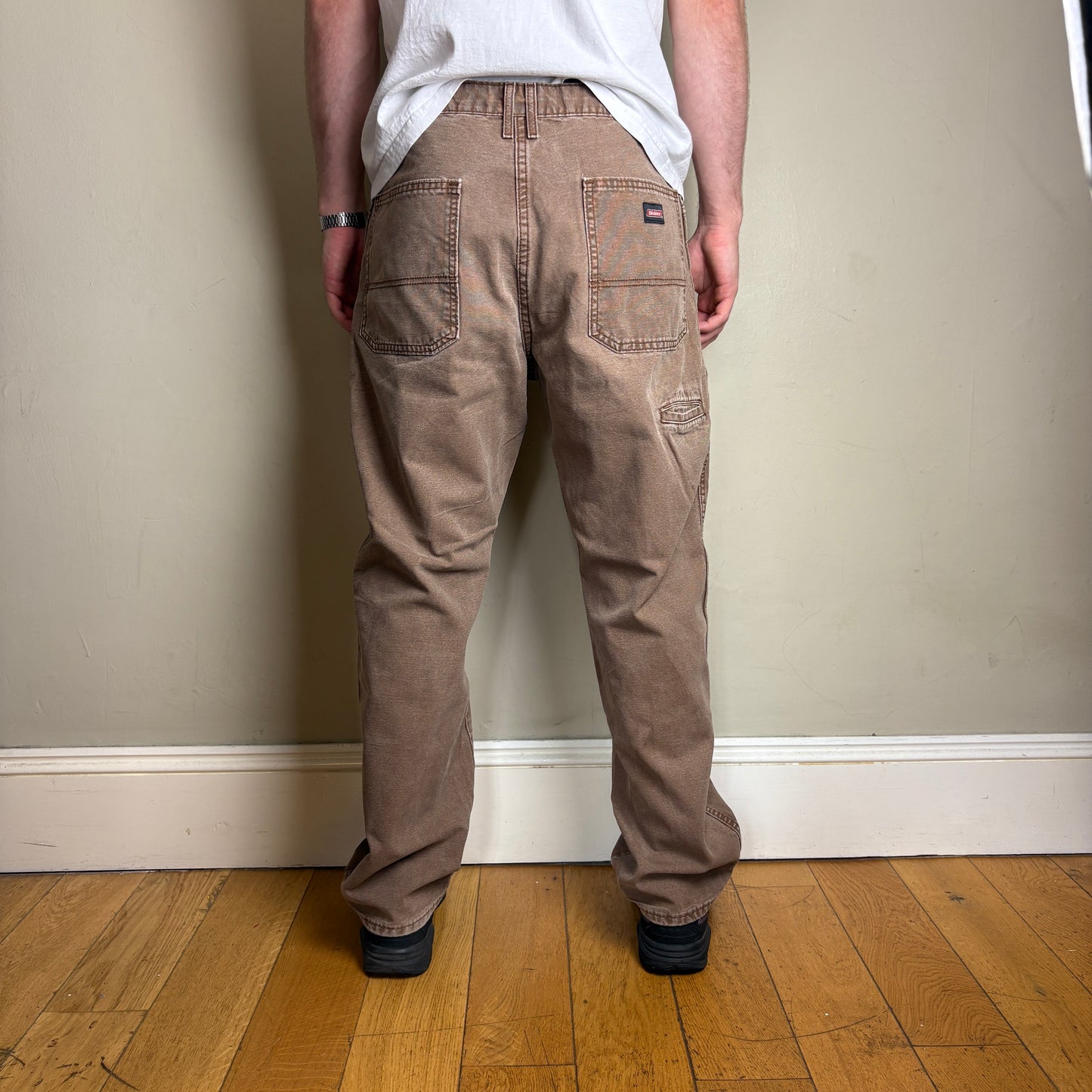 Vintage Dickies Brown Workwear Carpenter Baggy Trousers - 36S