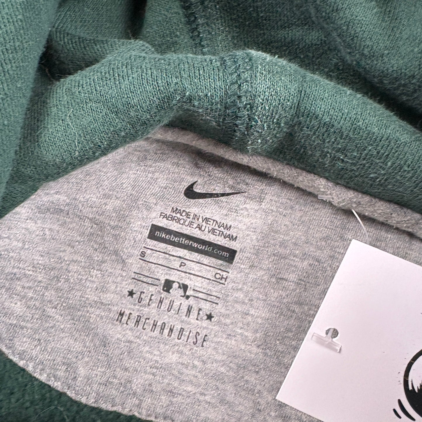 Vintage Nike Athletics Green Embroidered Hoodie Sweatshirt - S