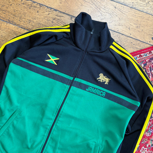 Vintage Rasta Daze Jamaica Black Tracksuit Track Shell Windbreaker Jacket - M