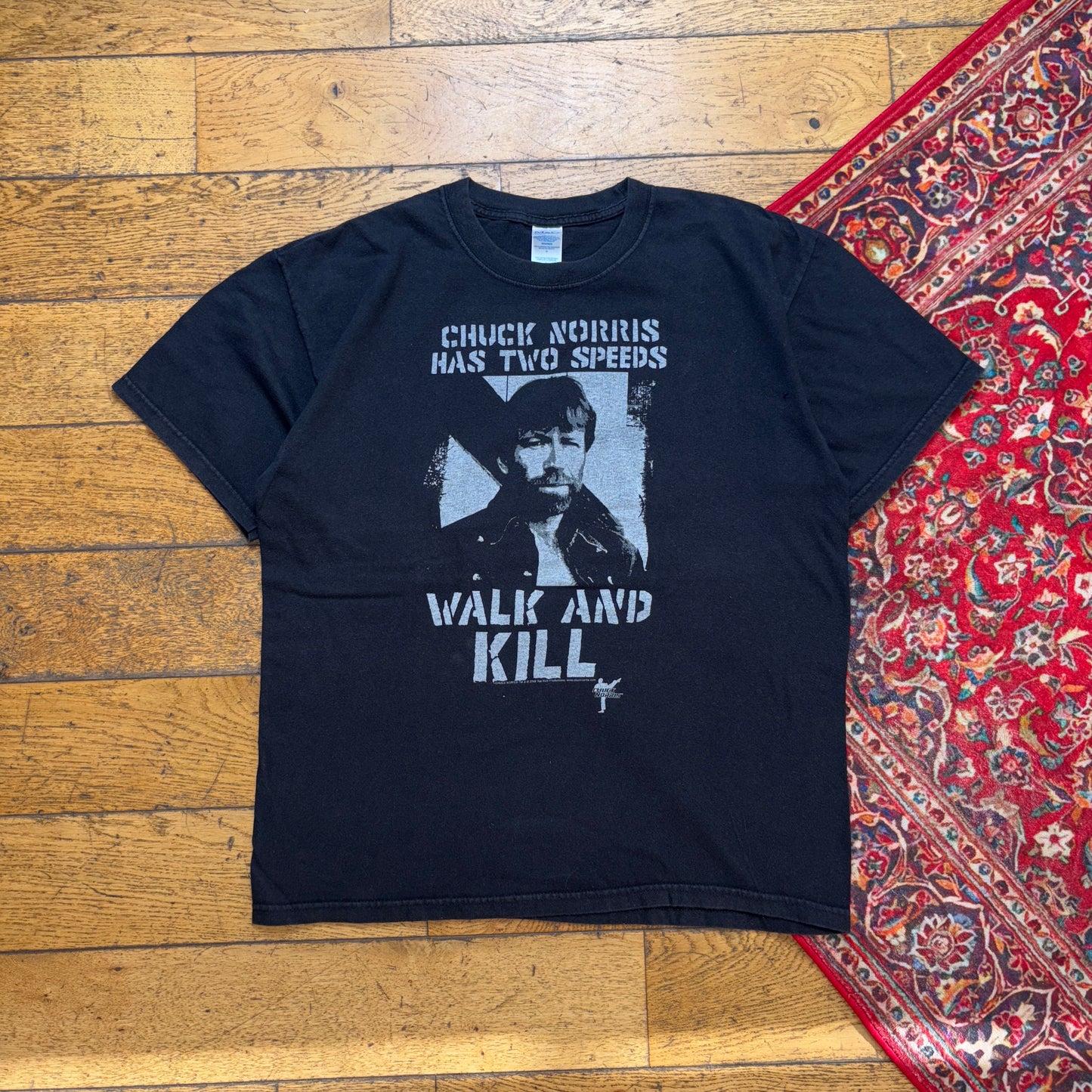 Vintage 2008 Chuck Norris Black Graphic T-Shirt - L