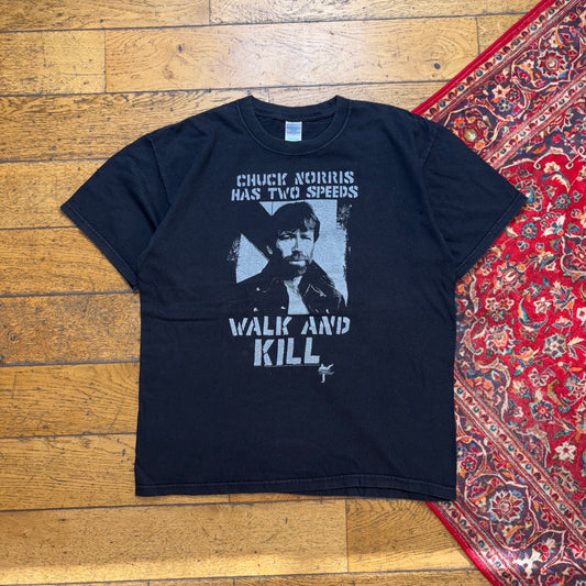 Vintage 2008 Chuck Norris Black Graphic T-Shirt - L