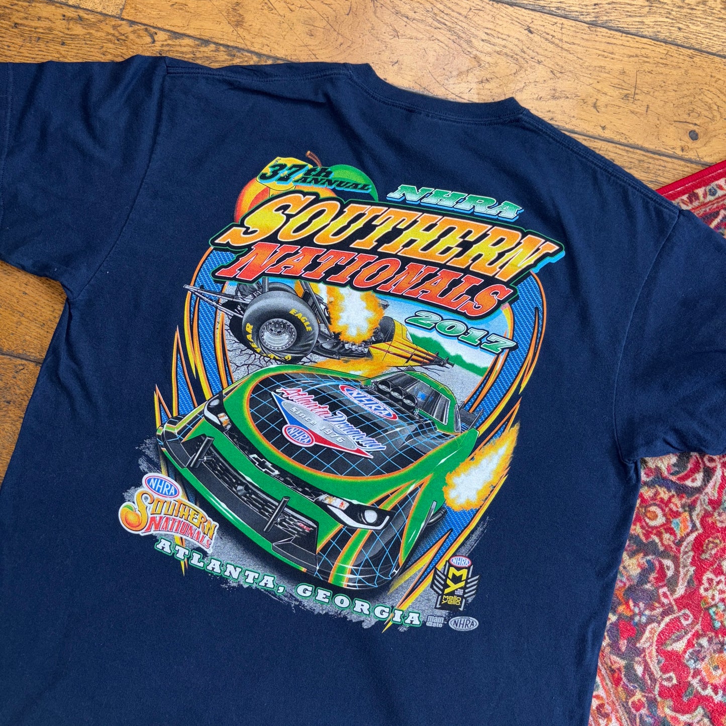 Vintage NASCAR Navy Racing Graphic T-Shirt - XL