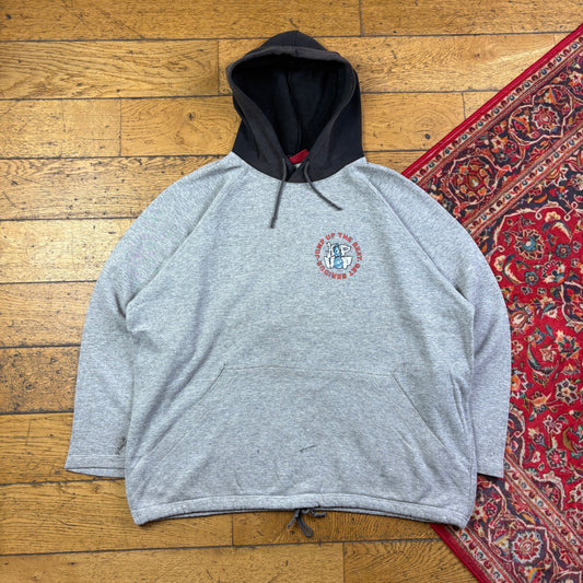 Vintage 90s Grey Hip Hop Hoodie Sweatshirt - 2XL