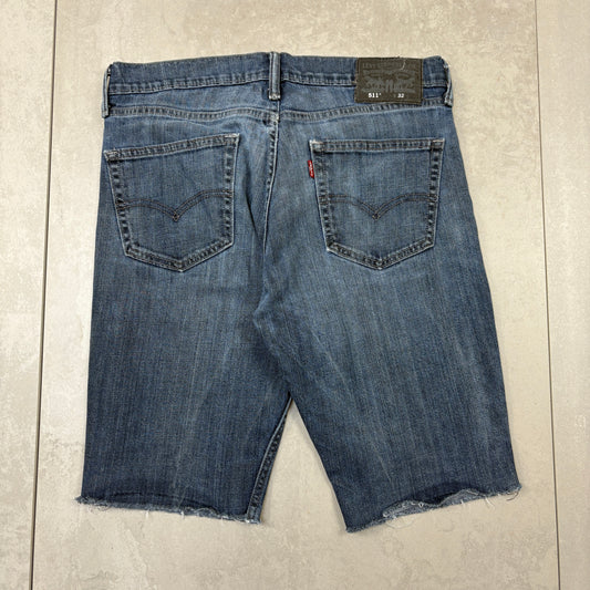 Vintage Levis 511 Blue Slim Denim Shorts - 32