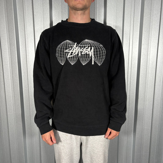 Stussy Black Embroidered Sweatshirt - XL