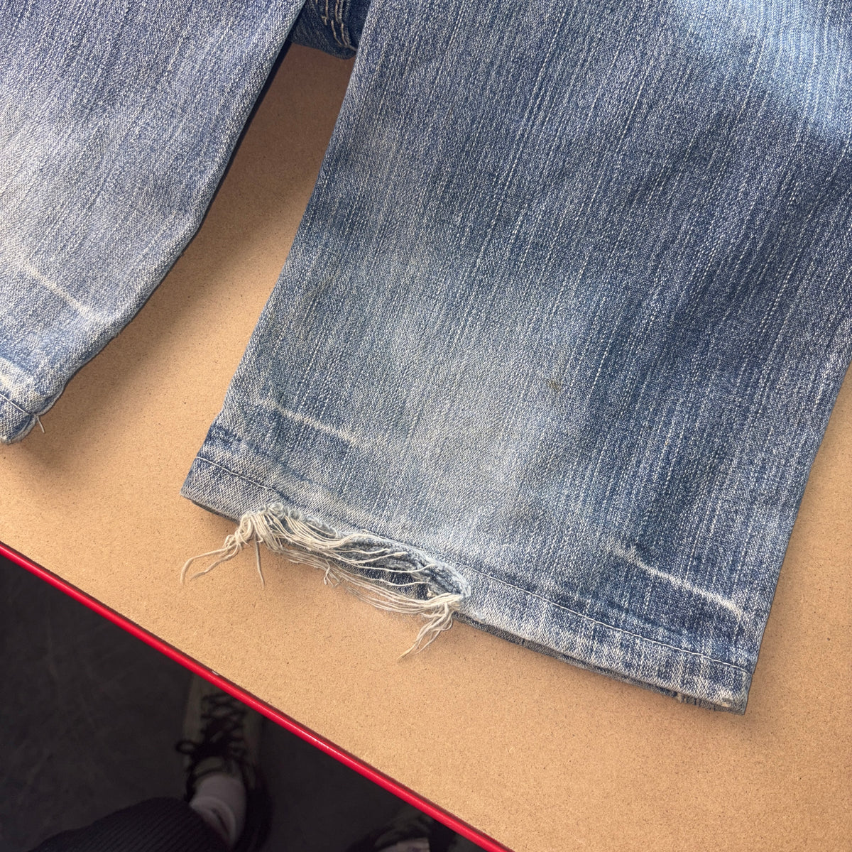 Big Train Embroidered Blue Japanese Denim Hip Hop Y2K Baggy Jeans - 28S